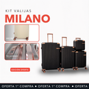Kit de 4 Valijas Milano™ en ABS Reforzado con Giro 360° y Diseño Antirrayado